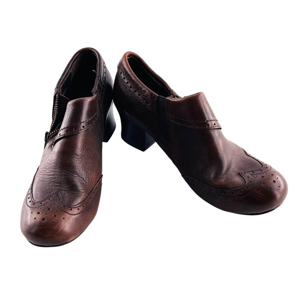 Born Brown Leather Heeled Oxford Shoes Womens‎ Size 6.5